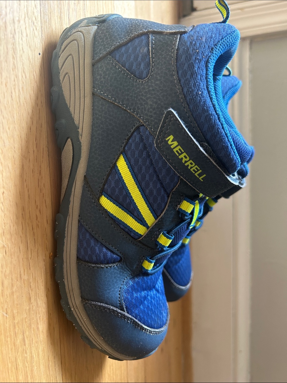 Merrell Kids Navy Blue and Yellow Outdoor Trail Sneaker